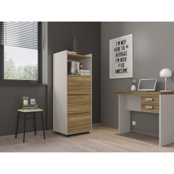 Cómoda PEGASUS, MDP blanco mate, 136 x 45 x 117,5 cms