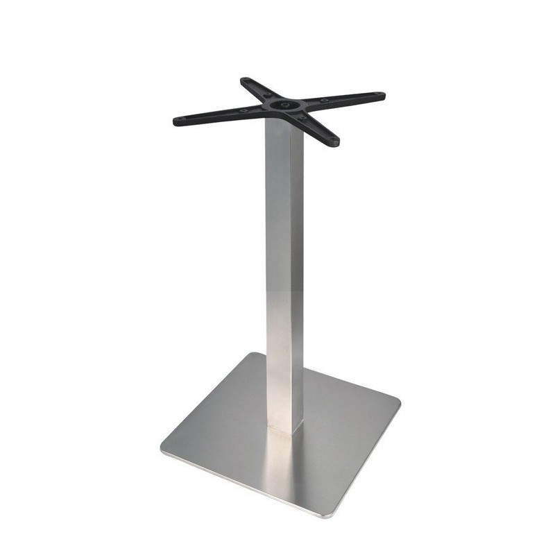 Base de mesa RHIN, acero inoxidable, base de 45 x 45, altura 73 cms, pulido satinado (Pack de 2 unidades)