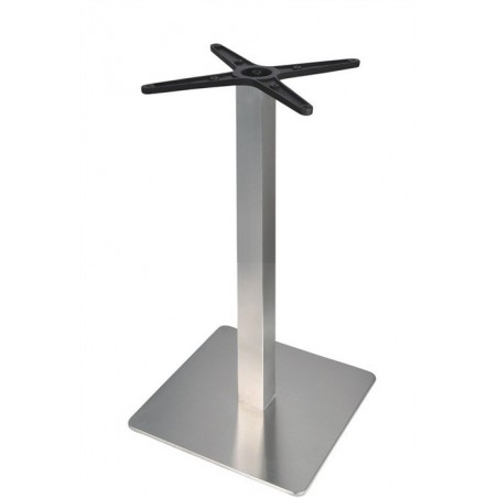 Base de mesa RHIN, acero inoxidable, base de 45 x 45, altura 73 cms, pulido satinado (Pack de 2 unidades)
