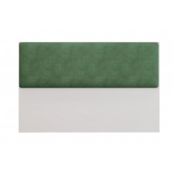 Cabecero UNI 160, MDP blanco, tejido velvet verde, 160x5x90 cms