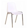 Silla CARCASA, apilable, cromada, polipropileno blanco (Pack de 6 unidades)