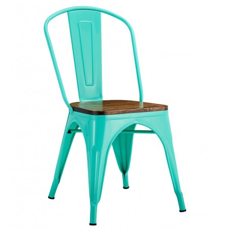 Taburete FLORAL, metal, tapizado velvet verde con trasera floral a juego (Pack de 4 unidades)