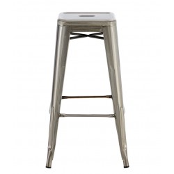 Taburete HONORIO, metal, tapizado velvet 13 gris claro (Pack de 4 unidades)
