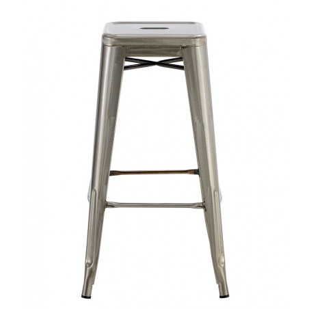 Taburete HONORIO, metal, tapizado velvet 13 gris claro (Pack de 4 unidades)