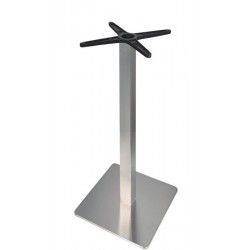 Base de mesa RHIN, alta, acero inoxidable, base de 45 x 45 cms, altura 110 cms, pulido satinado (Pack de 2 unidades)