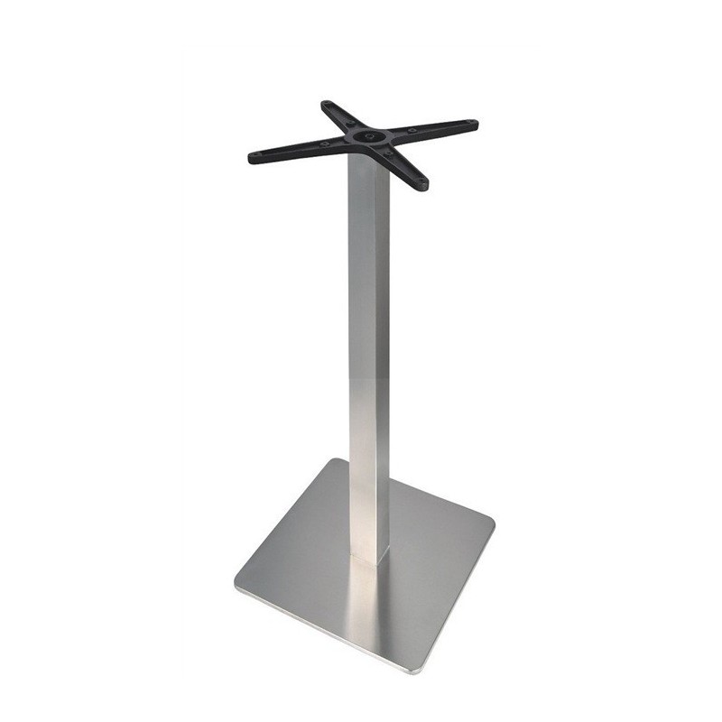 Base de mesa RHIN, alta, acero inoxidable, base de 45 x 45 cms, altura 110 cms, pulido satinado (Pack de 2 unidades)