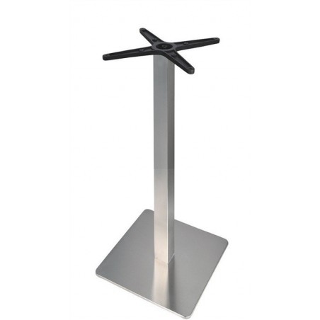 Base de mesa RHIN, alta, acero inoxidable, base de 45 x 45 cms, altura 110 cms, pulido satinado (Pack de 2 unidades)