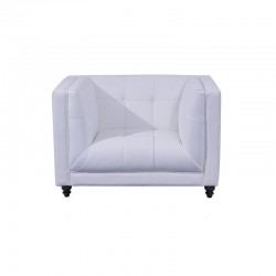 Sillón LEWIS, similpiel blanca