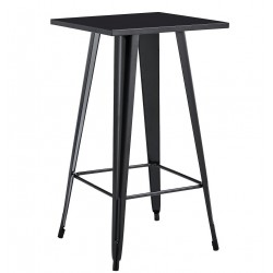 Mesa alta TOL EK LIMITED, acero, negra, 60 x 60 cms