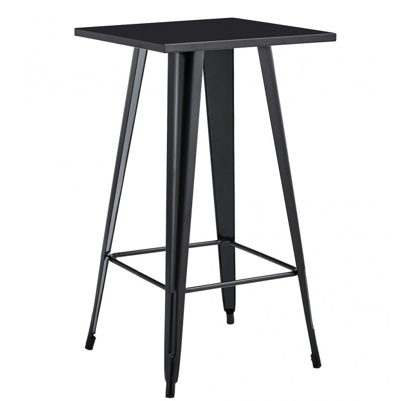 Mesa alta TOL EK LIMITED, acero, negra, 60 x 60 cms