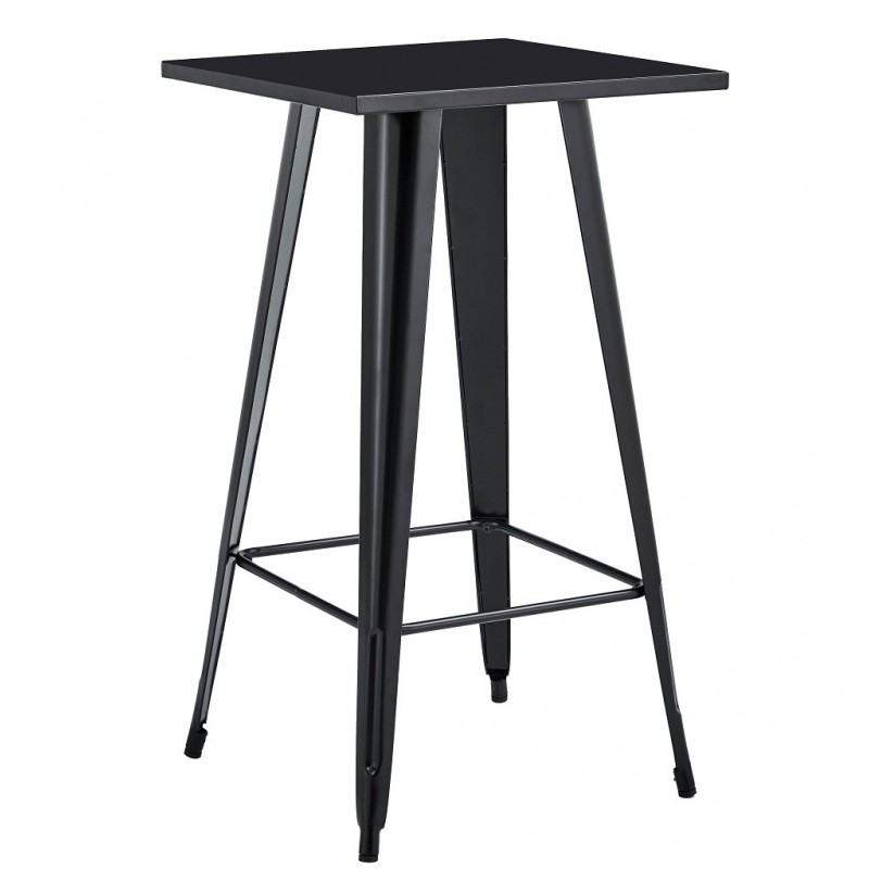 Mesa TOL EK LIMITED, alta, acero, negra, 60x60 cms