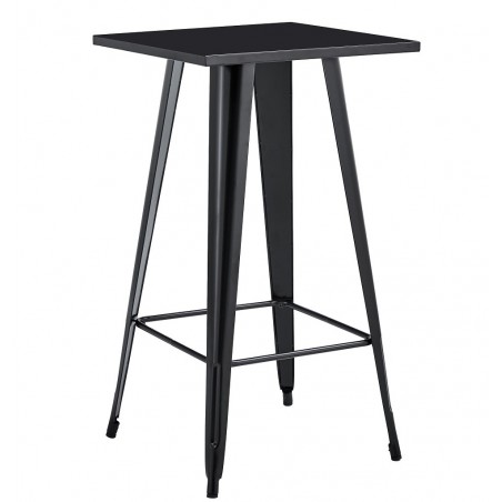 Mesa alta TOL EK LIMITED, acero, negra, 60 x 60 cms