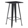Mesa TOL EK LIMITED, alta, acero, negra, 60x60 cms