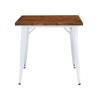 Mesa TOL EK WOOD, acero, madera, blanca, 80x80 cms