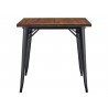 Mesa TOL EK WOOD, acero, madera, negra, 80x80 cms