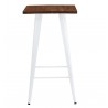 Mesa alta TOL EK WOOD, acero, madera, blanca, 60 x 60 cms