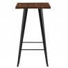 Mesa alta TOL EK WOOD, acero, madera, negra, 60 x 60 cms