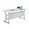 Mesa de oficina CADORE, vidrio templado super blanco, 180 x 85 cms