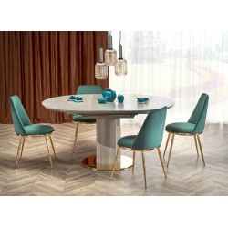 Taburete MIAMI (M), cromado, similpiel blanca (Pack de 2 unidades)