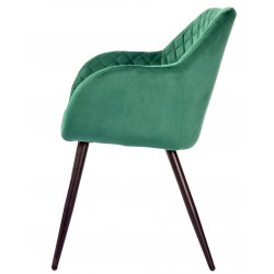 Sillón ROLANDO, metal, tapizado velvet 56 verde oscuro (Pack de 2 unidades)