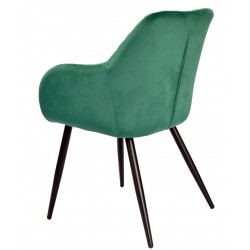 Sillón ROLANDO, metal, tapizado velvet 56 verde oscuro (Pack de 2 unidades)