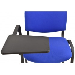 Silla NIZA NEW AM, brazo pala a derecha, chasis negro, tapizado azul (Pack de 6 unidades)