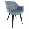 Sillón FABIO, metal, tapizado velvet 17 azul claro (Pack de 2 unidades)