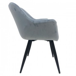 Sillón FABIO, metal, tapizado velvet 17 azul claro (Pack de 2 unidades)