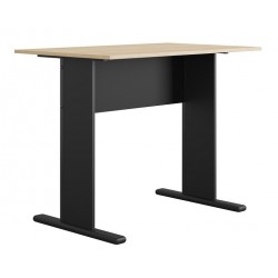 Mesa de oficina WORK, metal, bilaminado natural y negro 90 x 60 cms