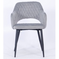 Sillón HONORIO, metal, tapizado velvet 19 gris (Pack de 2 unidades)