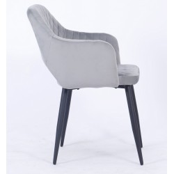 Sillón HONORIO, metal, tapizado velvet 19 gris (Pack de 2 unidades)