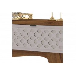 Consola ISIS, MDP matte y blanco roto, 136 x 38 cms