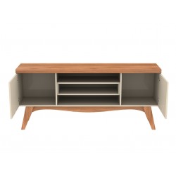 Mueble TV LIZ, blanco roto y coral, 160 cms.