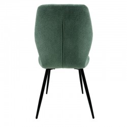 Silla DINARD, metal, tapizado tejido linen verde (Pack de 4 unidades)