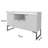 Buffet TOKYO, metal negro, 2 puertas y cajón, MDP color blanco, 135 cms.