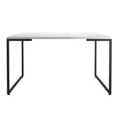 Mesa PORTO 135, metal negro, tapa MDP color blanco, 135 x 90 cms