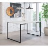 Mesa PORTO 135, metal negro, tapa MDP color blanco, 135 x 90 cms