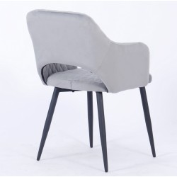 Sillón HONORIO, metal, tapizado velvet 19 gris (Pack de 2 unidades)