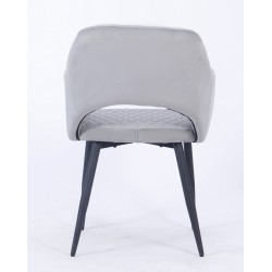 Sillón HONORIO, metal, tapizado velvet 19 gris (Pack de 2 unidades)