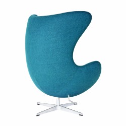 Sillón EG (TE), fibra de vidrio, basculante, tapizado cachemir turquesa