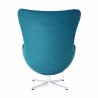 Sillón EG (TE), fibra de vidrio, basculante, tapizado cachemir turquesa