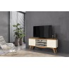 Mueble TV LIZ, blanco roto y coral, 160 cms.