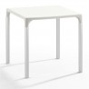 Mesa ELIANA, aluminio, polipropileno blanco 74x74 cms (Pack de 2 unidades)