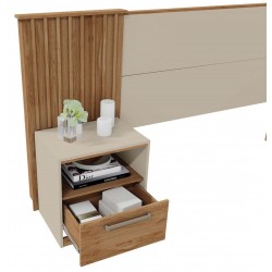 Mesa TUL, fibra de vidrio, mármol marquina negro, 120 cms de diámetro