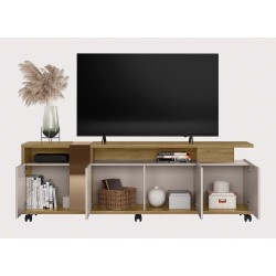 Mueble TV NEW CRISTAL, miel y cacao, 183 cms.