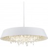 Lámpara JENA BL, colgante, metal, blanca, cristal, led