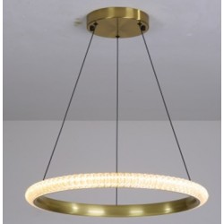 Lámpara BERKA 40, colgante, aluminio, dorada, acrílico, led