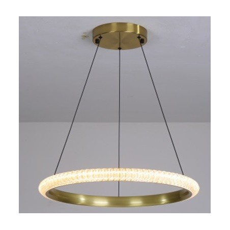 Lámpara BERKA 40, colgante, aluminio, dorada, acrílico, led