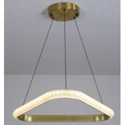 Lámpara BERKA TR60, colgante, aluminio, dorada, acrílico, led