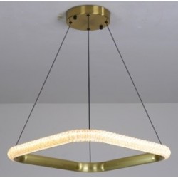 Lámpara BERKA CU60, colgante, aluminio, dorada, acrílico, led